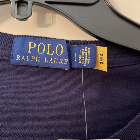 POLO Ralph Lauren Polo Men Varsity Big P Navy T-Shirt Long Sleeve Tee NWT Large - Picture 6 of 12